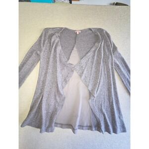 Juicy Couture Gray Open Front Draped Cardigan XS Soft Knit lightweight sweater